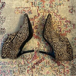 Animal print stiletto booties